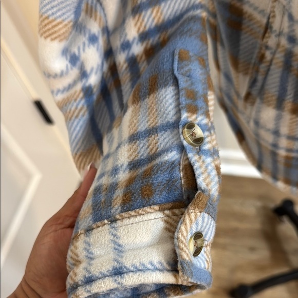 Sage Blue and Brown Plaid Jacket - Picture 4 of 8